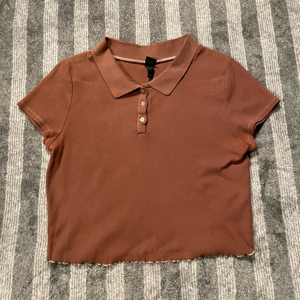 Brown polo style top